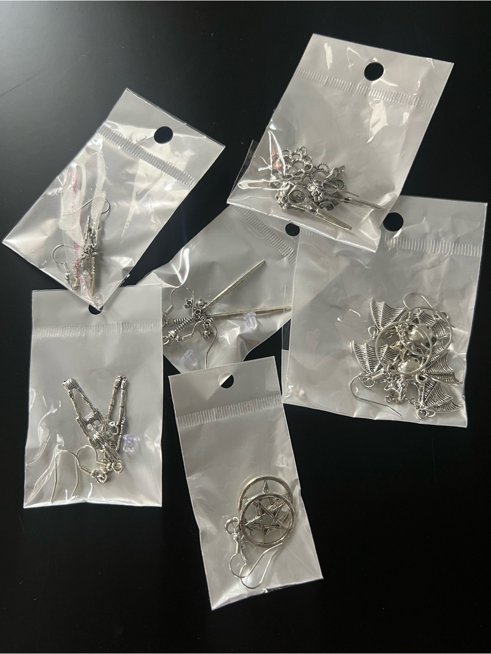 Halloween themed silver earrings